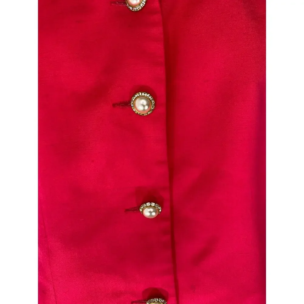 Christian Dior Vintage Business Career Office Work Minimalist Pink‎ Suit Size 8